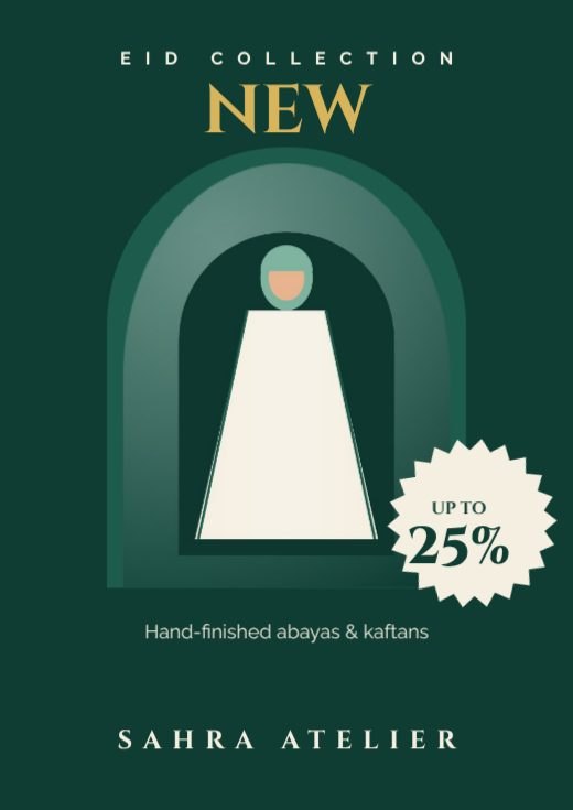 Abaya Boutique Window Poster template