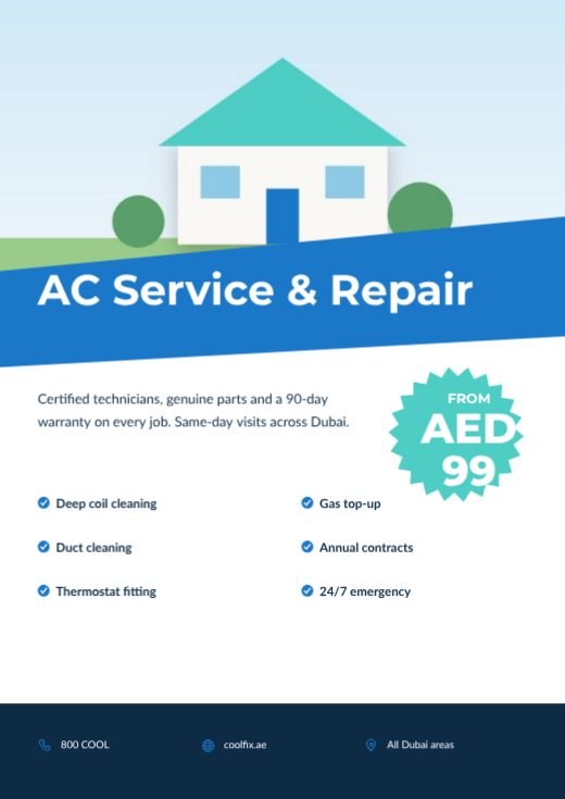 AC Repair Service Flyer template