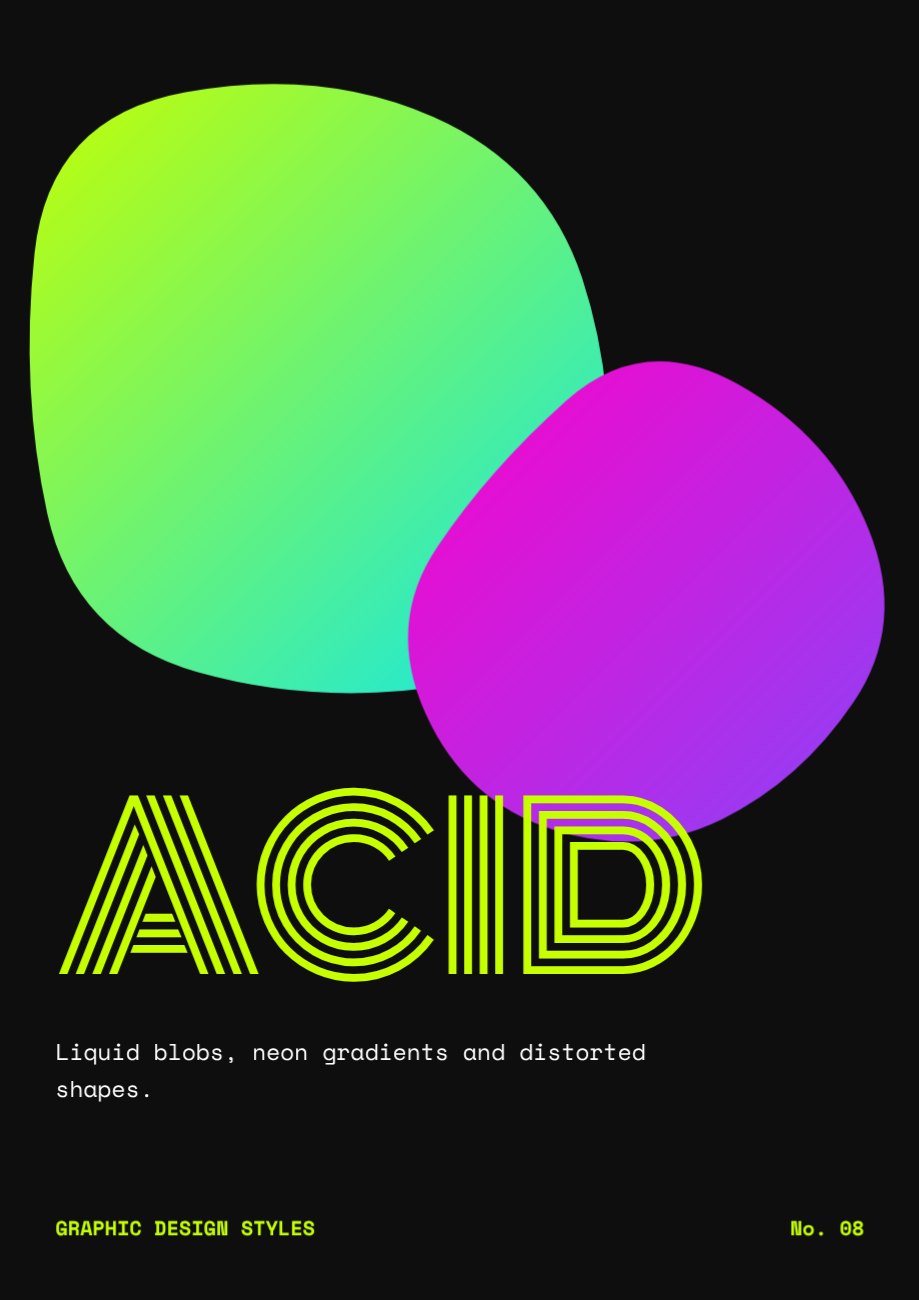 Acid Design Style Poster — editable poster template