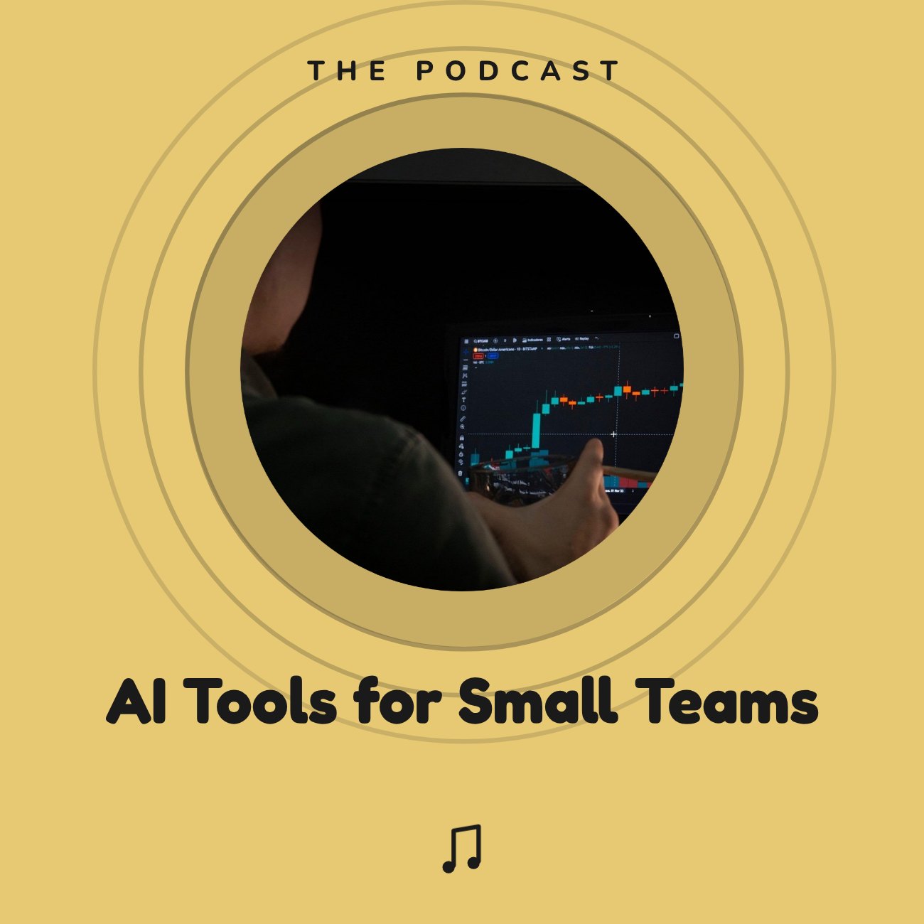 AI Tools for Small Teams Podcast Cover — editable social media template