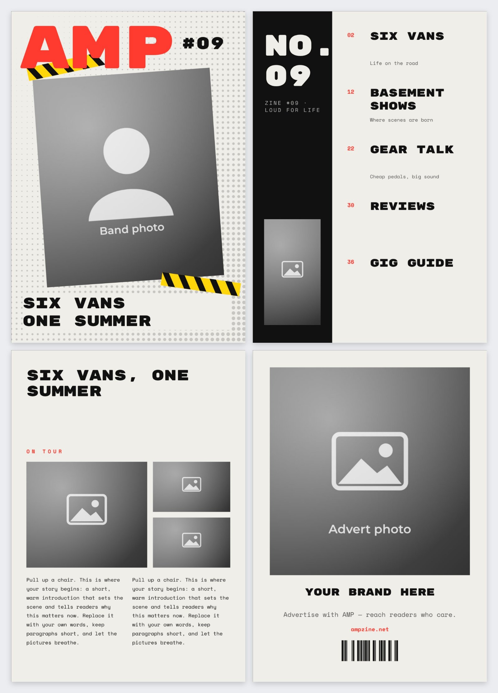 Amp Music Zine — editable marketing template
