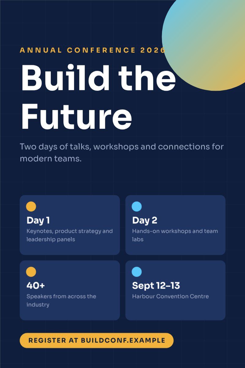 Annual Conference Poster — editable events template