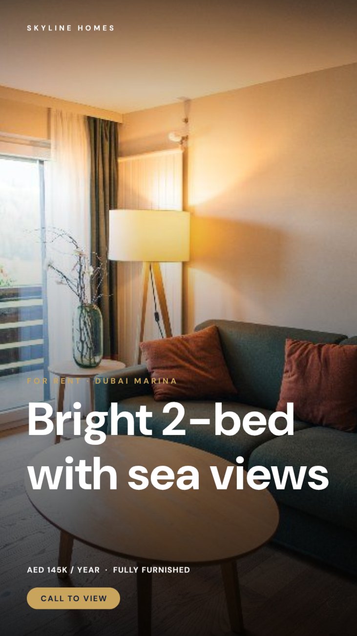 Apartment For Rent Story — editable marketing template