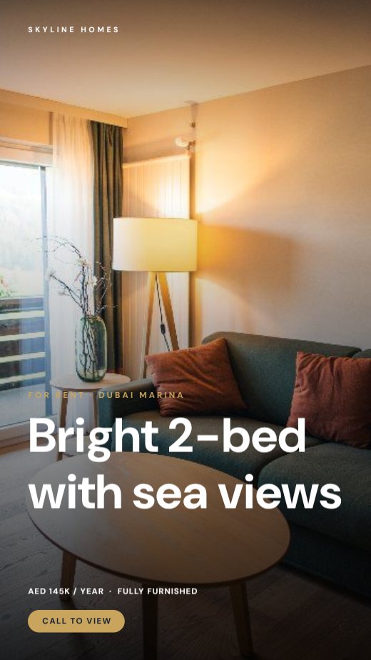 Apartment For Rent Story — free real estate design template