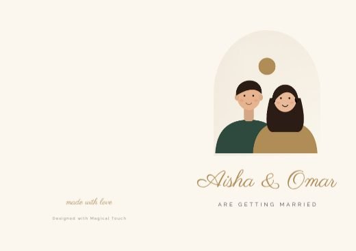 Arch Wedding Invitation Folded Card template