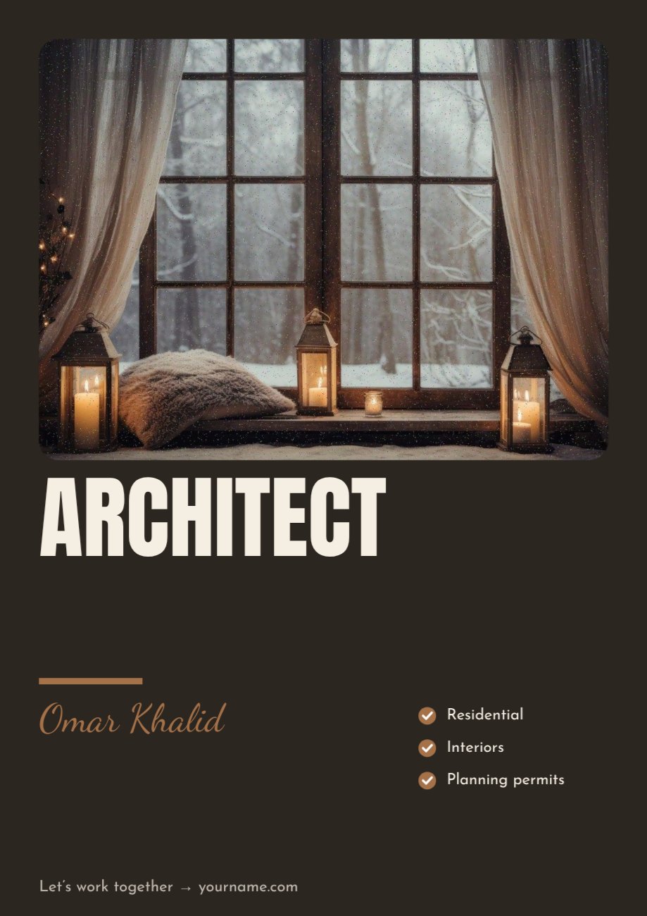 Architect Personal Brand Poster — editable business template