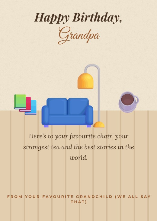 Armchair Grandpa Card — free design template