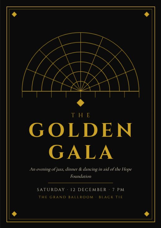 Art Deco Black Gold Gala Poster template