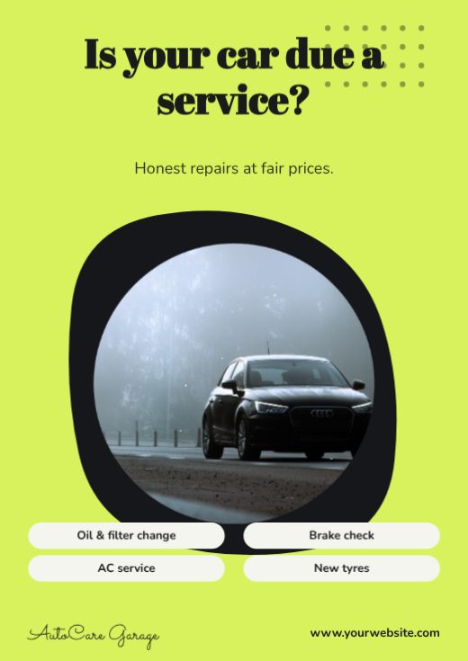AutoCare Garage Question Flyer template