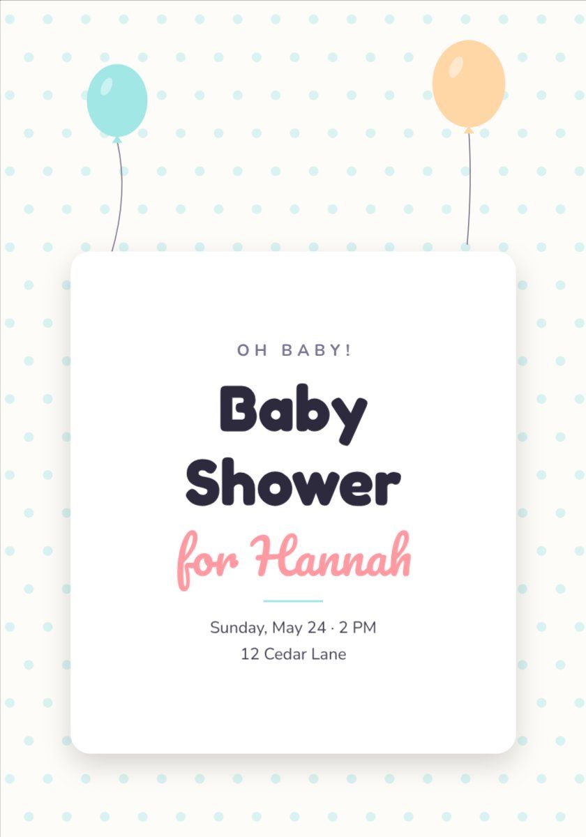 Baby Shower Card — editable cards template