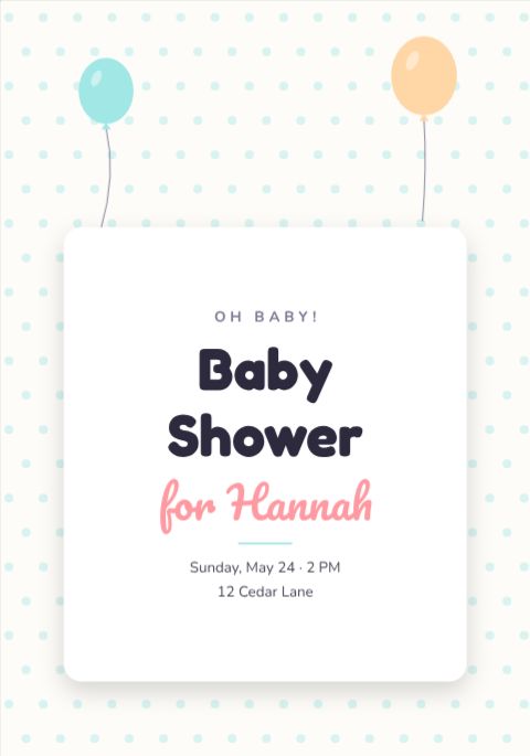 Baby Shower Card template