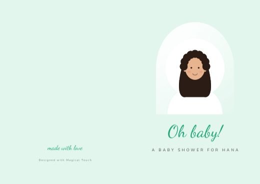 Baby Shower Folded Card template