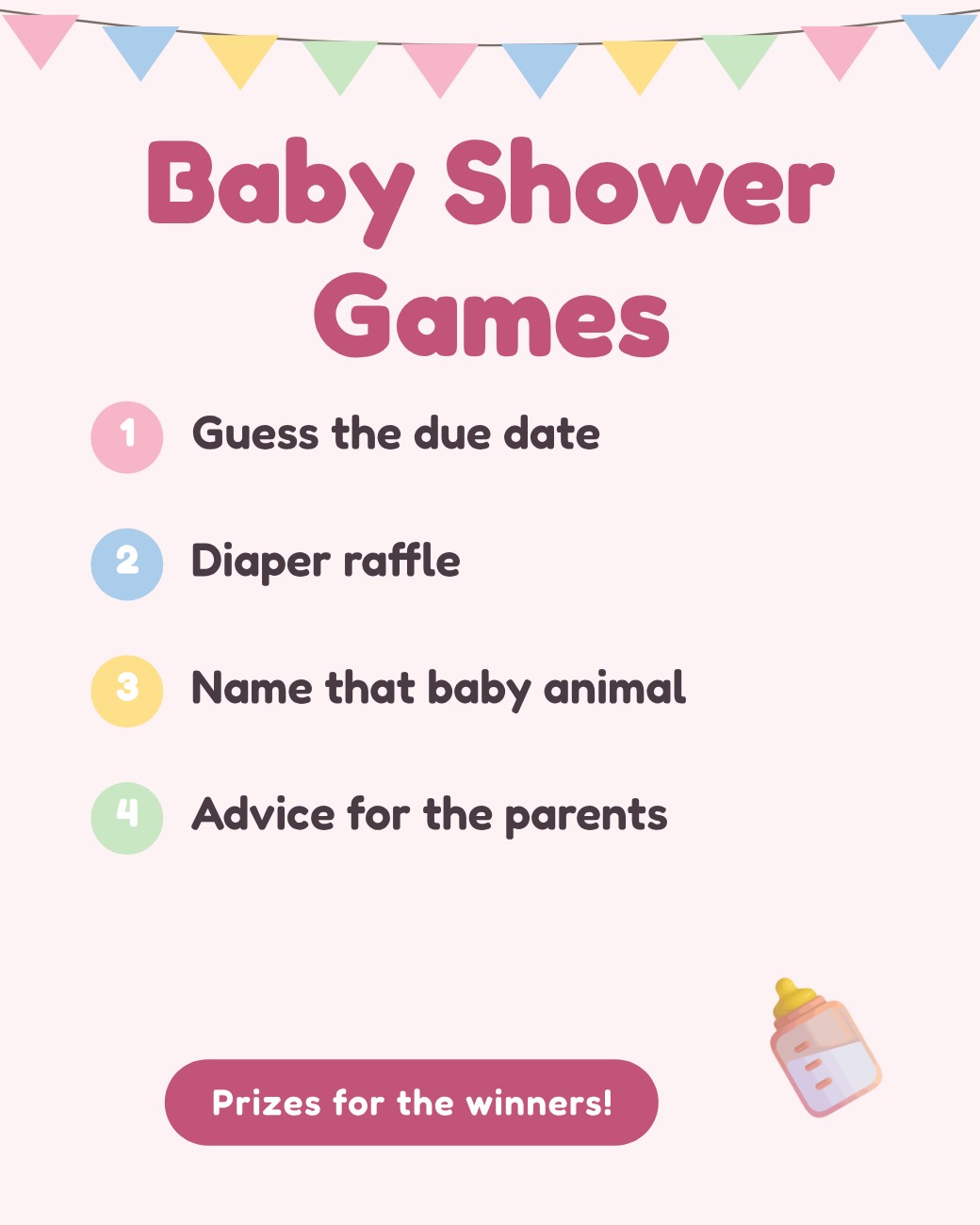 Baby Shower Games Sign — editable love & family template