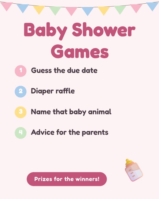 Baby Shower Games Sign — free baby shower invitation template