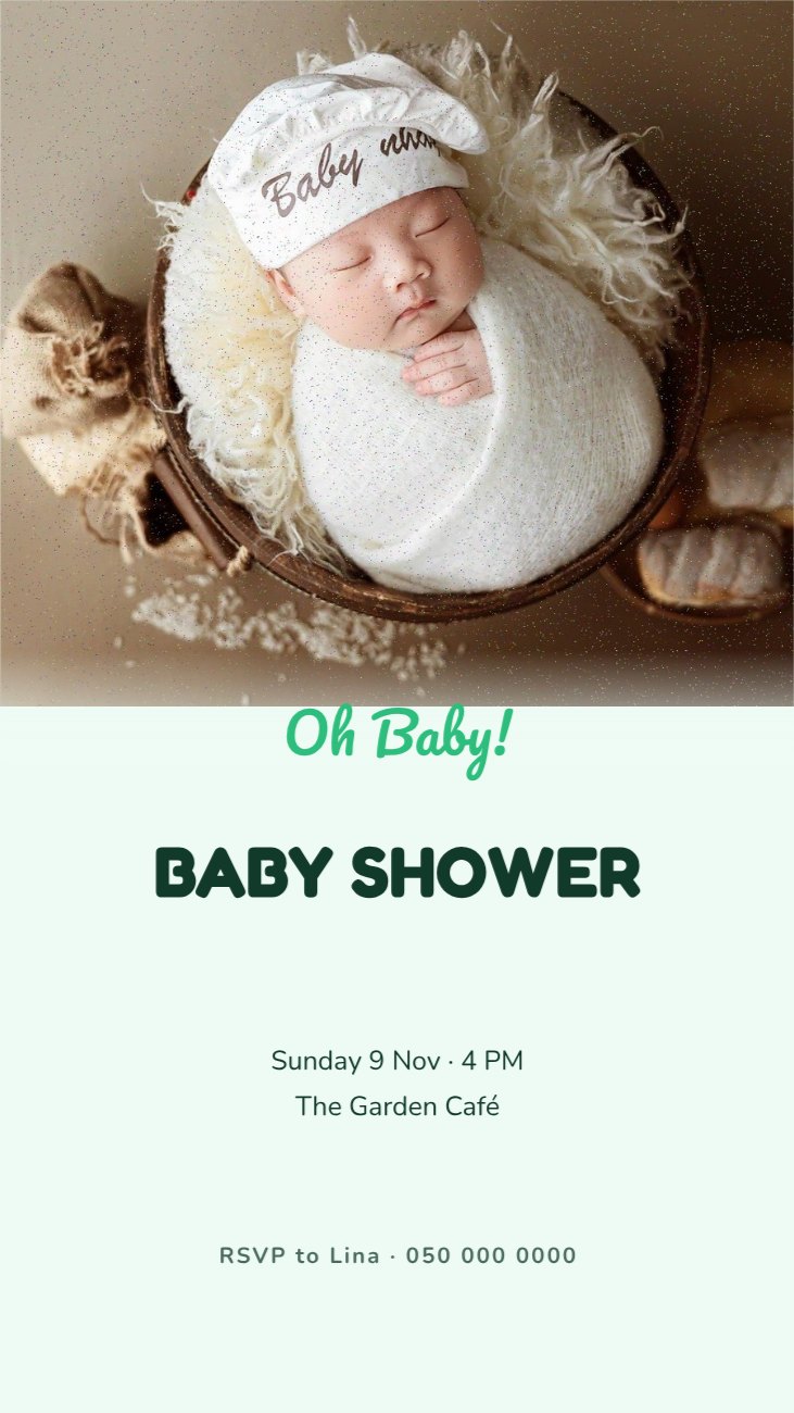 Baby Shower Invitation Story — editable events template