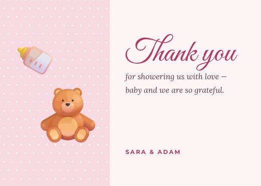 Baby Shower Thank You Card — free thank you card template