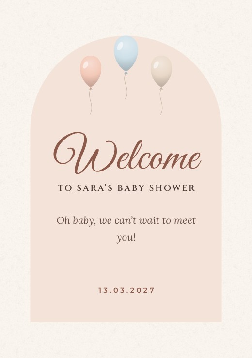 Baby Shower Welcome Sign — free baby shower invitation template