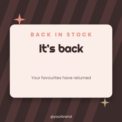 Back in stock Promo Post template