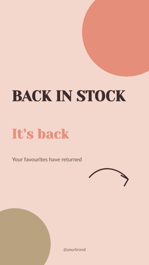 Back in stock Promo Story template