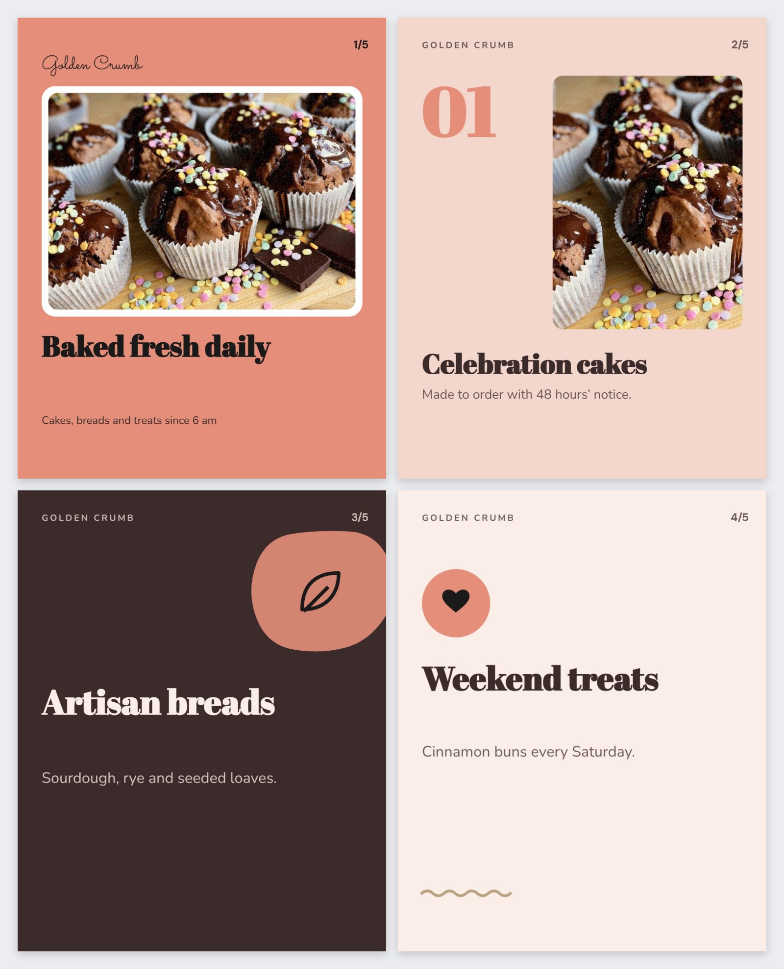 Bakery Instagram Carousel — editable social media template
