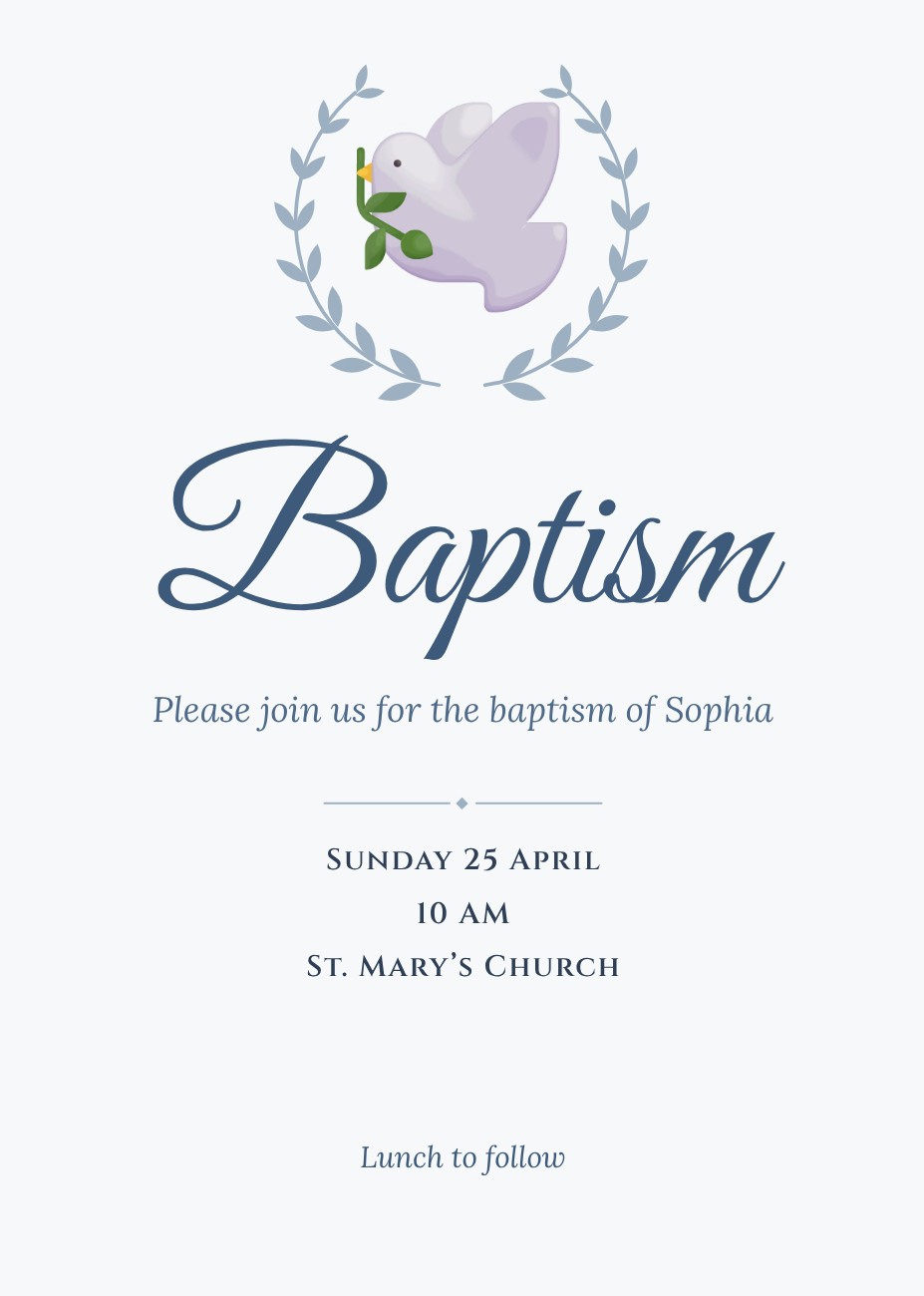 Baptism Invitation — editable love & family template
