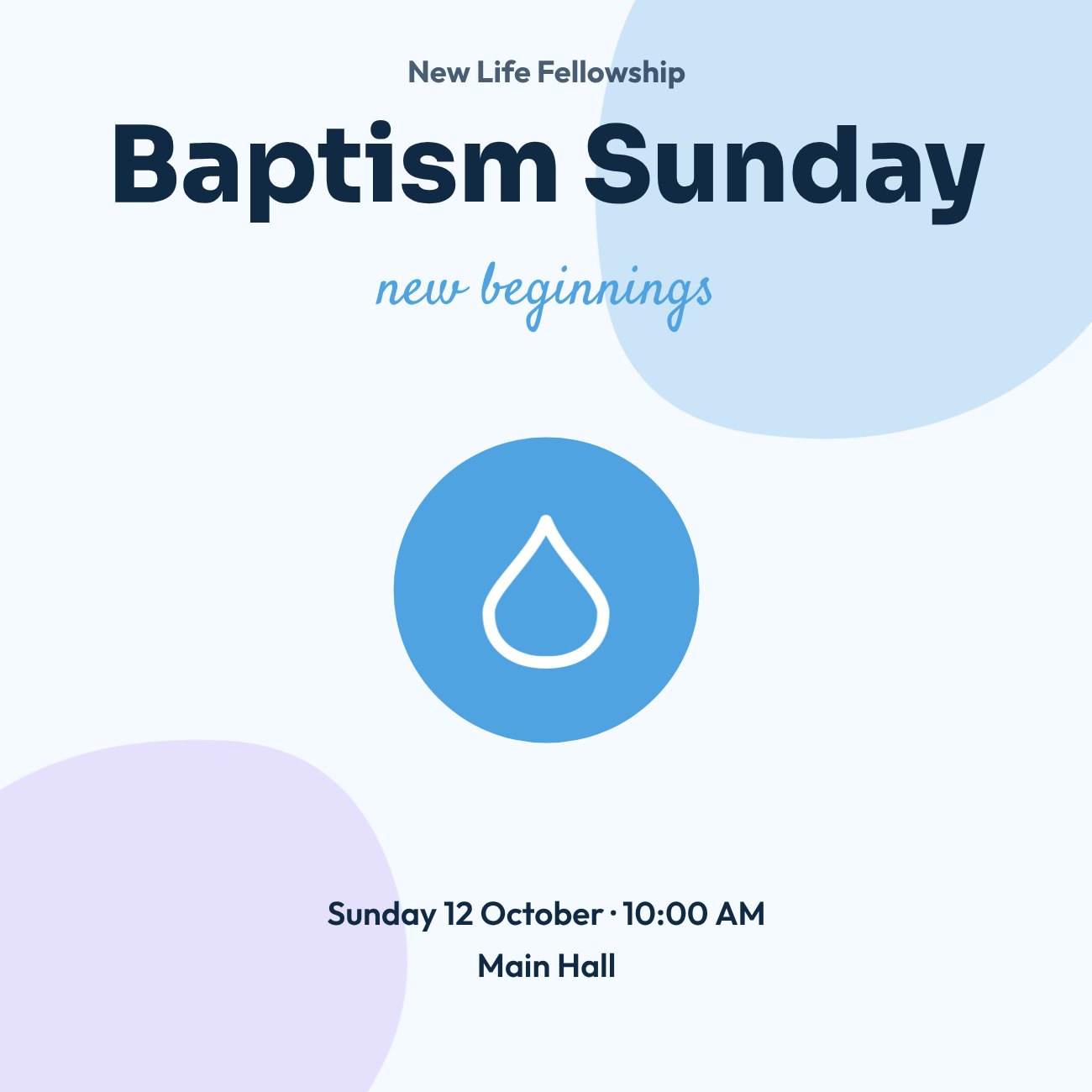 Baptism Sunday Church Post — editable events template