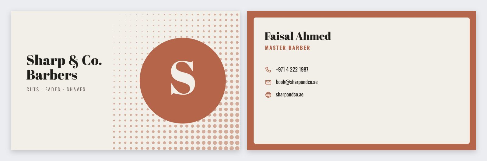 Barbershop Retro Card — editable business template