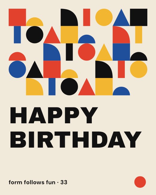 Bauhaus Shapes Birthday Poster — free poster template