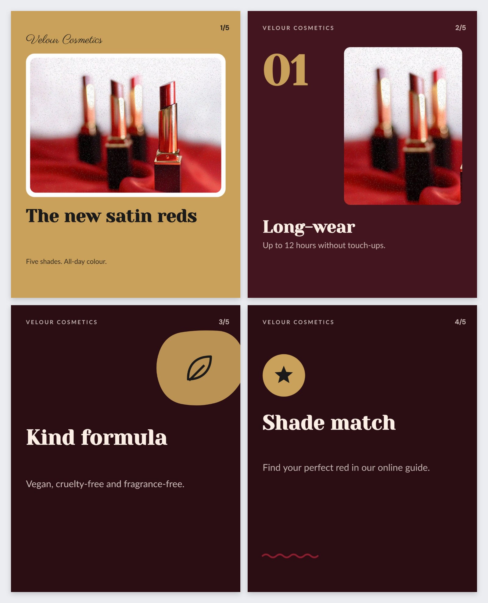 Beauty Launch Instagram Carousel — editable social media template