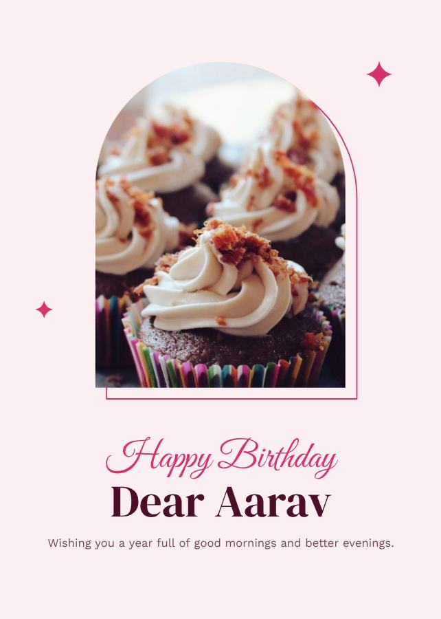 Berry Aarav Birthday Wishes Card — editable birthday template