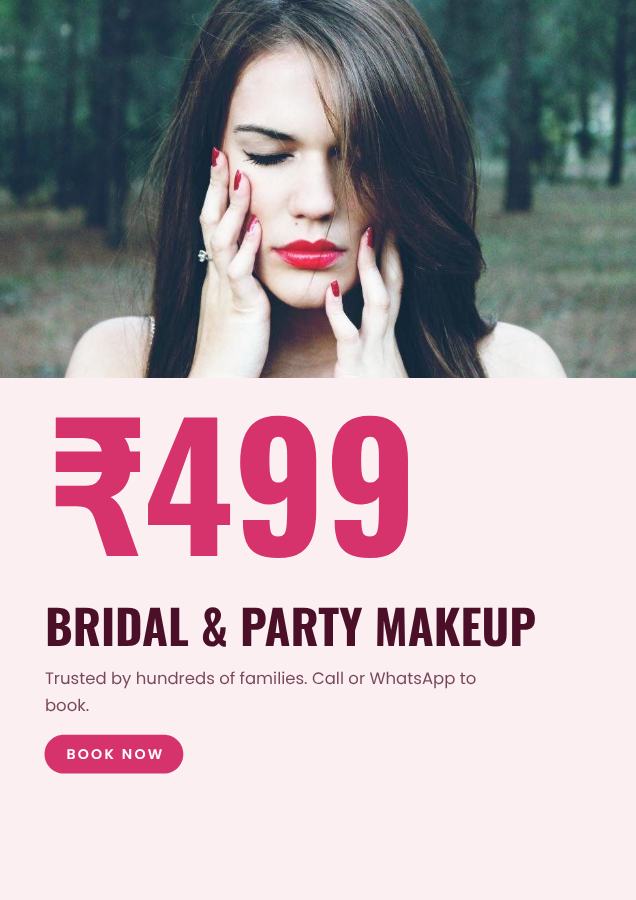 Berry Bridal & party makeup Salon offer Flyer A4 — editable business template