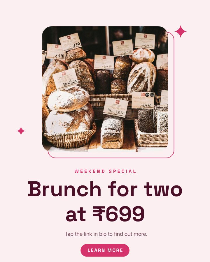 Berry Brunch for two at ₹699 Announcement Post — editable social media template