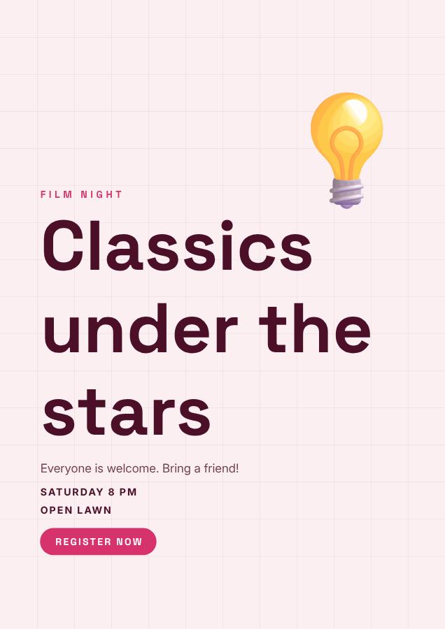 Berry Classics under the stars Poster — editable marketing template