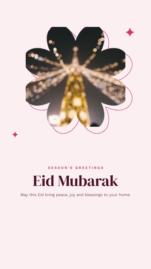 Berry Eid Wishes Story — editable festivals template