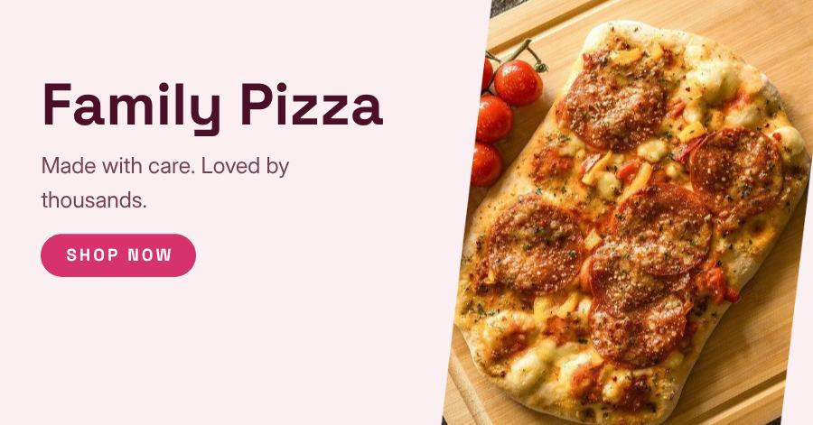 Berry Family Pizza Product Ad — editable marketing template