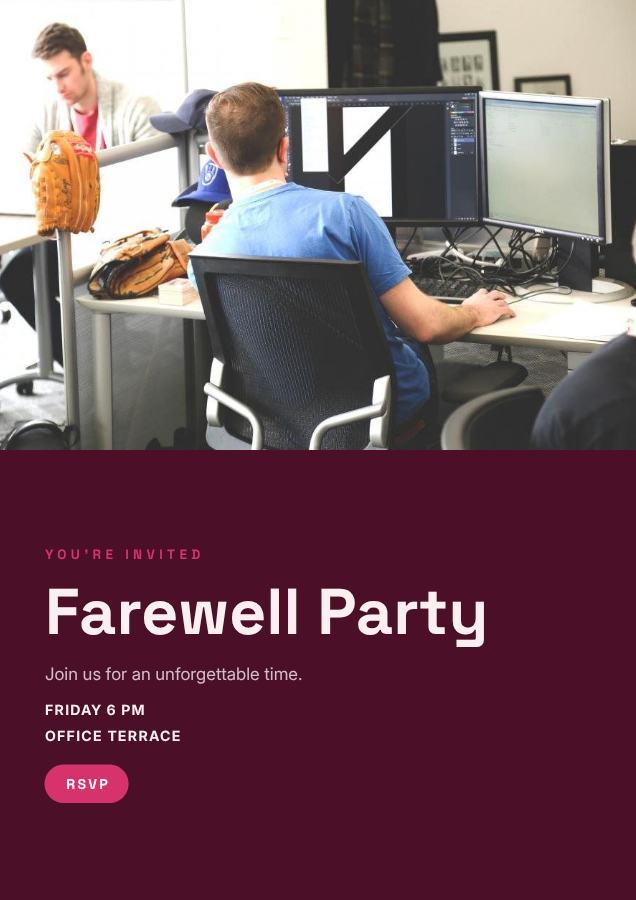 Berry Farewell Party Poster — editable events template