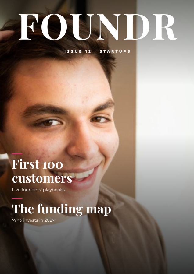 Berry FOUNDR Startups Magazine Cover Issue 12 — editable marketing template