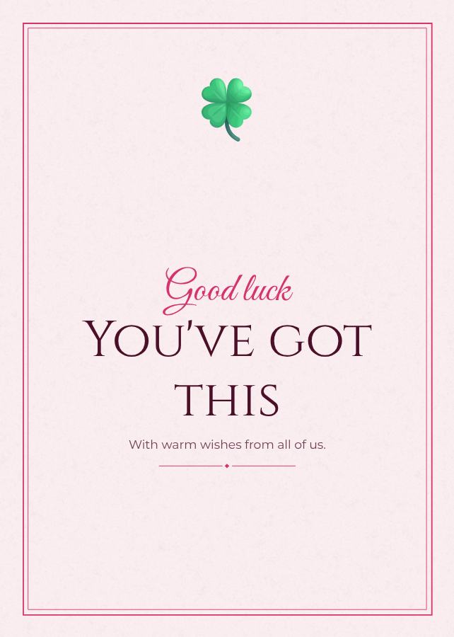 Berry Good luck you've got this Card IV — editable cards template