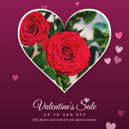 Berry Heart Valentine Square