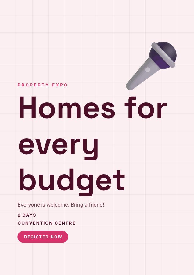Berry Homes for every budget Poster — editable marketing template