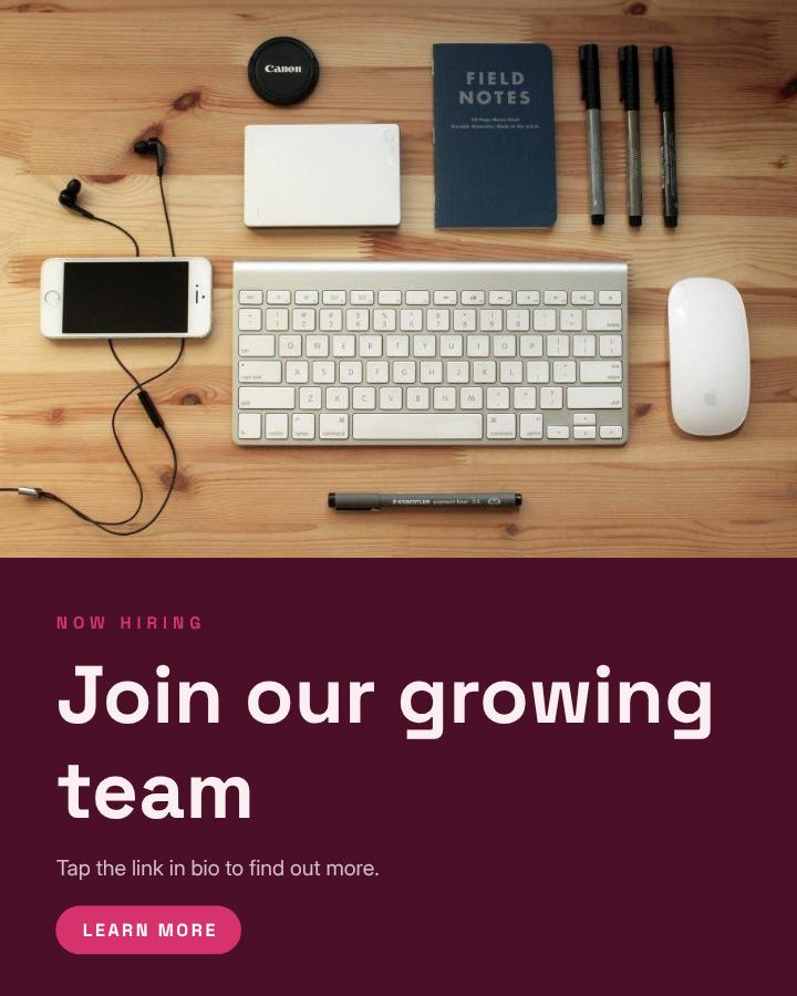 Berry Join our growing team Announcement Post — editable social media template