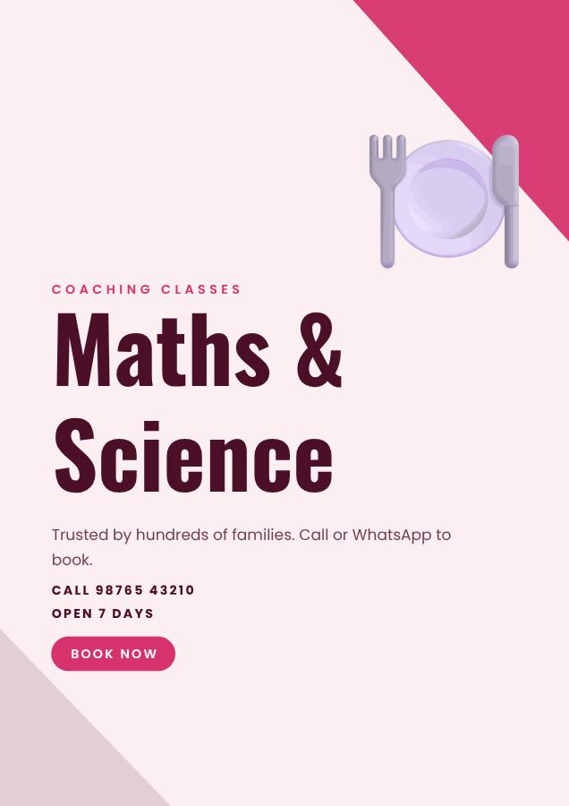 Berry Maths & Science Coaching classes Flyer — editable business template