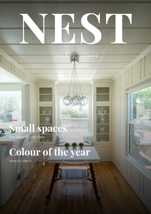 Berry NEST Homes Magazine Cover Issue 12 — editable marketing template