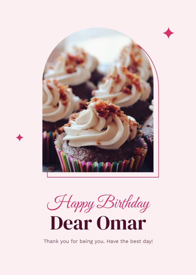 Berry Omar Birthday Wishes Card — editable birthday template