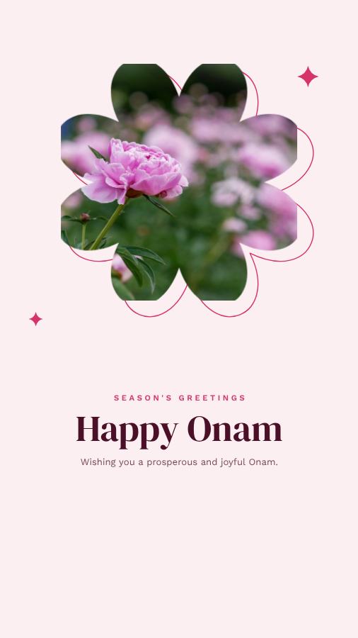 Berry Onam Wishes Story — editable festivals template