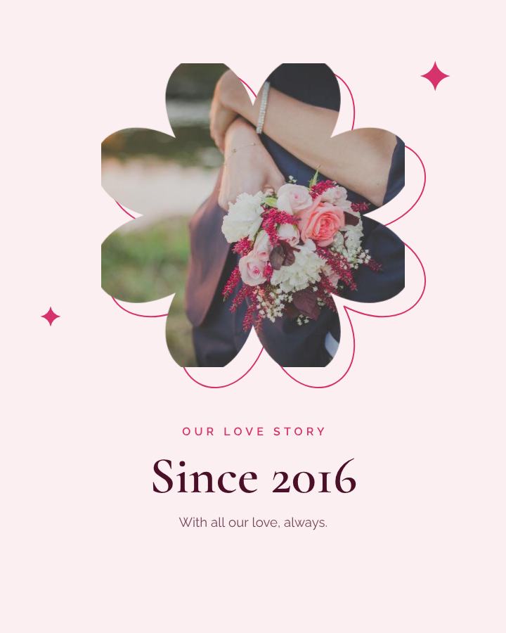 Berry Our love story Since 2016 Frame — editable love & family template
