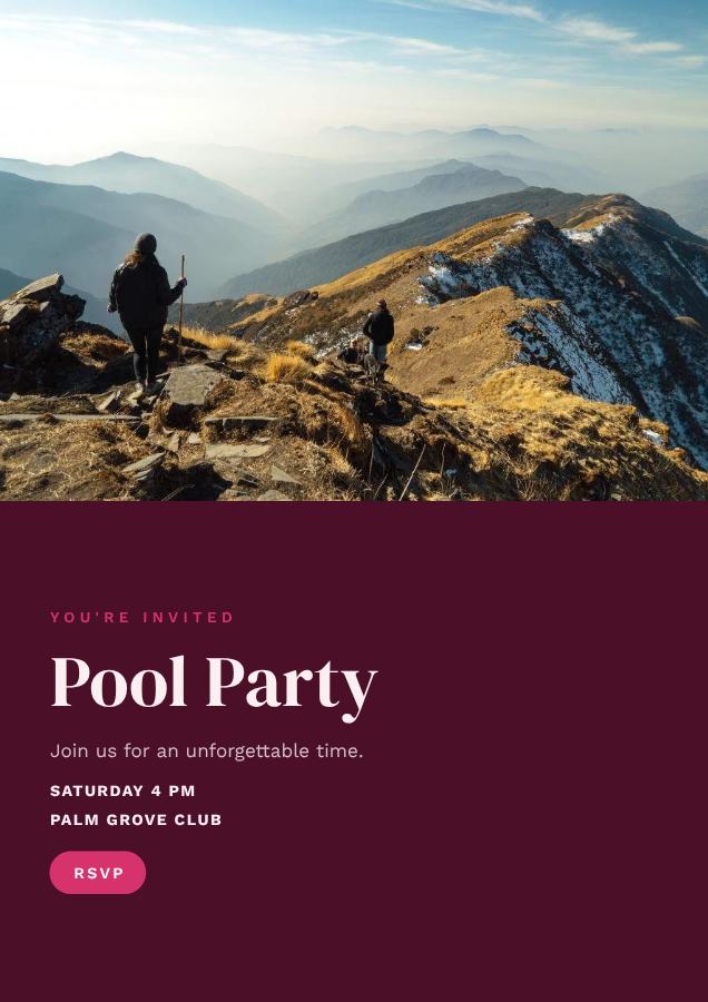 Berry Pool Party Poster — editable events template
