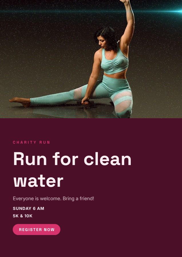 Berry Run for clean water Poster — editable marketing template