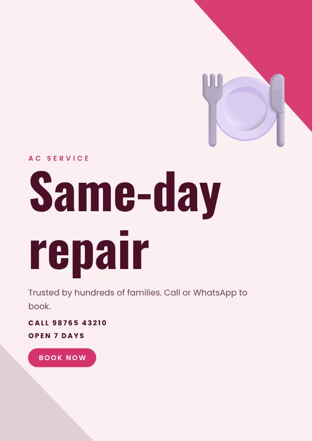 Berry Same-day repair Ac service Flyer — editable business template