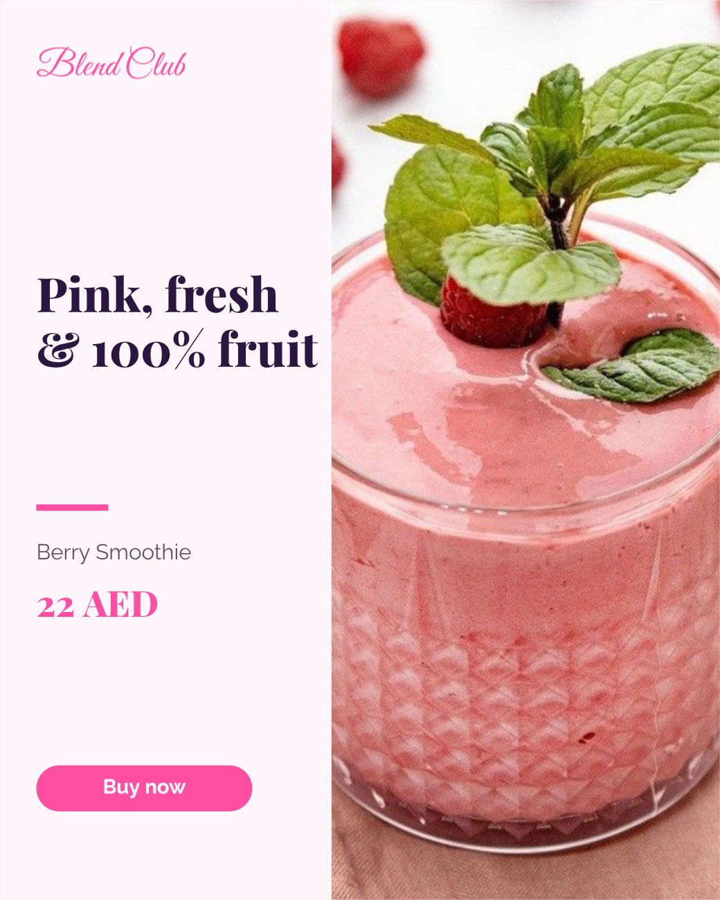 Berry Smoothie Product Ad — editable marketing template